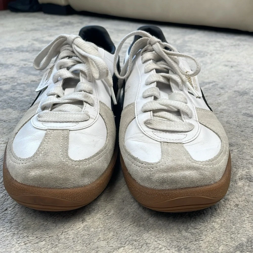 New Puma Palermo Leather Sneaker White Vapor Gray Shoe Mens Size 13